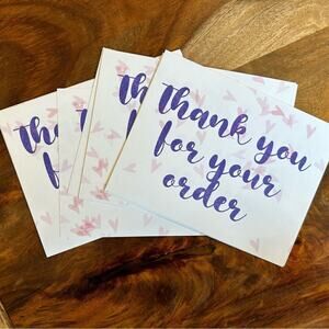 Pack of 60 BULK Thank You Notes for Seller Custom Designed Thank You Card